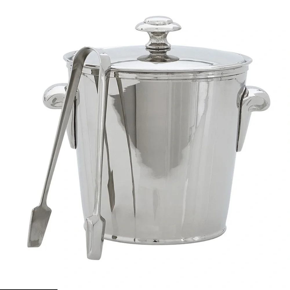 Pottery Barn Harrison Ice Bucket With Tongs monogram T